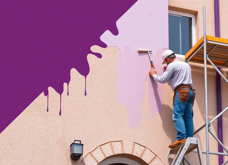 Ravalement de façade en pierre, nettoyage et application d'enduit
